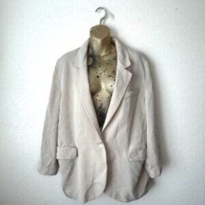 ZARA Oversized Beige Blazer Jacket | Size L
